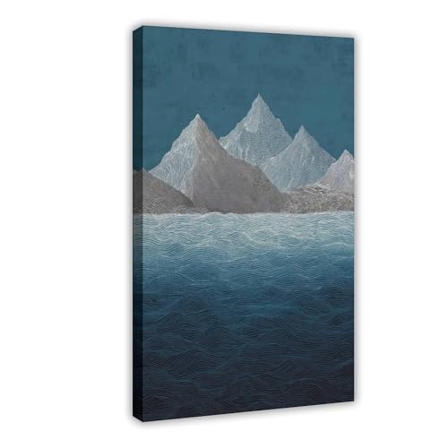 WOPIYNAG Leinwandposter mit Berg- und Meereslinien, Schlafzimmer, Dekoration, Landschaftsdekoration, Geschenk, 40 x 60 cm von WOPIYNAG