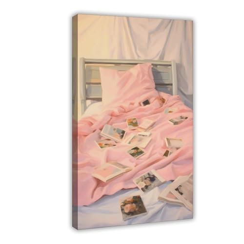 WOPIYNAG Leinwandposter mit rosa Bett und Fotos, Schlafzimmerdekoration, Landschaftsdekoration, Geschenk, 30 x 45 cm WOPIYNAG Leinwandposter mit rosa Bett und Fotos, Schlafzimmerdekoration, Landschaftsdekoration, Geschenk, 30 x 45 cm von WOPIYNAG