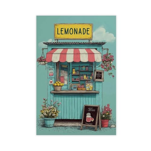 WOPIYNAG Limonade-Ständer, Poster, Leinwand, Poster, Wandkunstdruck, Bild, Gemälde, 20 x 30 cm von WOPIYNAG