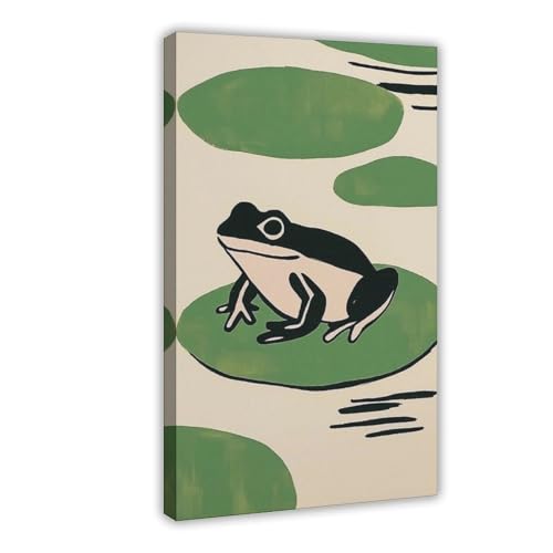 WOPIYNAG Minimalistisches Frosch-Poster auf Leinwand, Schlafzimmer, Dekoration, Landschaftsdekoration, Geschenk, 30 x 45 cm von WOPIYNAG