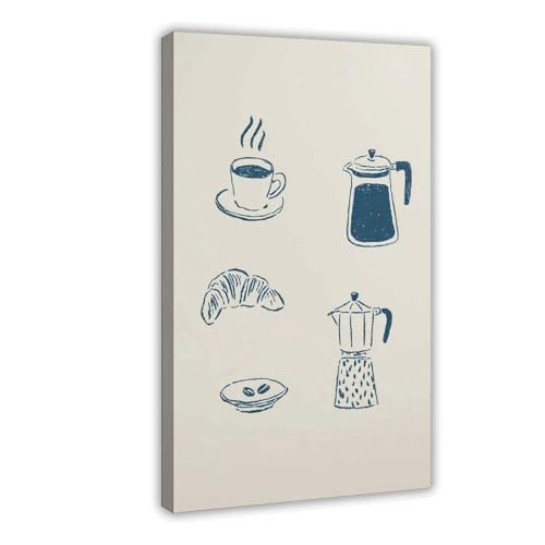 WOPIYNAG Minimalistisches Kaffee-Poster auf Leinwand, Wandkunstdruck, Bild, Gemälde, 60 x 90 cm von WOPIYNAG