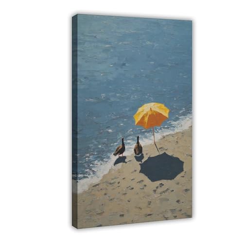 WOPIYNAG Minimalistisches Leinwandposter am Meer, Schlafzimmer, Dekoration, Landschaftsdekoration, Geschenk, 50 x 75 cm von WOPIYNAG