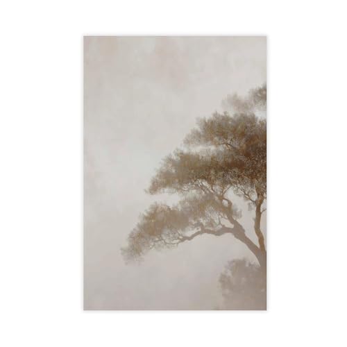 WOPIYNAG Minimalistisches Poster auf Leinwand, Motiv: Baum im Nebel, Schlafzimmer, Dekoration, Landschaftsdekoration, Geschenk, 40 x 60 cm von WOPIYNAG