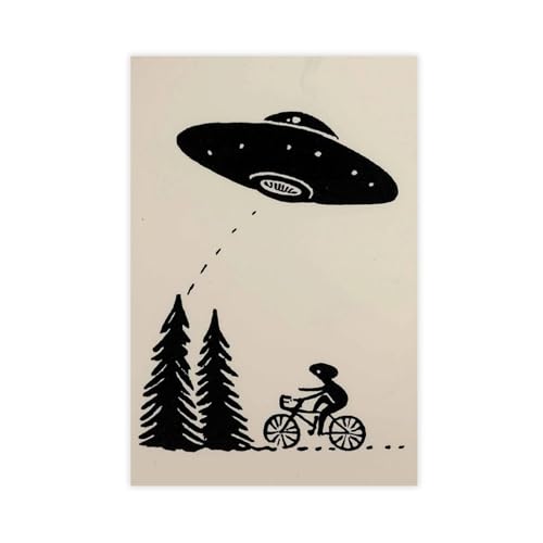 WOPIYNAG Minimalistisches Sci-Fi-Leinwand-Poster, Wandkunstdruck, Bild, Gemälde, 50 x 75 cm, Schwarz / Weiß von WOPIYNAG