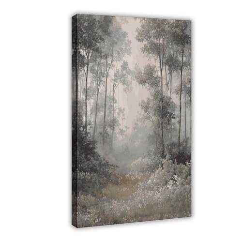 WOPIYNAG Poster auf Leinwand, Motiv: Nebelwald, Schlafzimmer, Dekoration, Landschaftsdekoration, Geschenk, 30 x 45 cm von WOPIYNAG