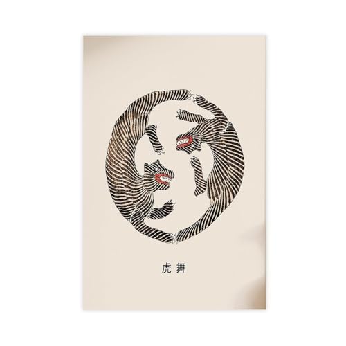 WOPIYNAG Poster auf Leinwand, Motiv: Wilde japanische Tiere, Schlafzimmer, Dekoration, Landschaftsdekoration, Geschenk, 50 x 75 cm von WOPIYNAG