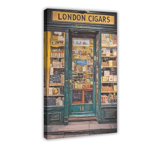 WOPIYNAG Poster auf Leinwand, Motiv: Zigarre im Vintage-Stil, 60 x 90 cm von WOPIYNAG