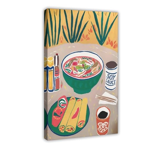 WOPIYNAG Poster mit vietnamesischem Essen, Leinwandposter, Wandkunstdruck, Bild, Gemälde, 50 x 75 cm von WOPIYNAG