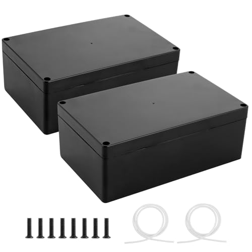 WOPPLXY 2 Stück Abzweigdose Wasserdicht IP65, 200 x 120 x 75mm Abzweigdose Aufputz, Kunststoff Abzweigdose Schwarz von WOPPLXY