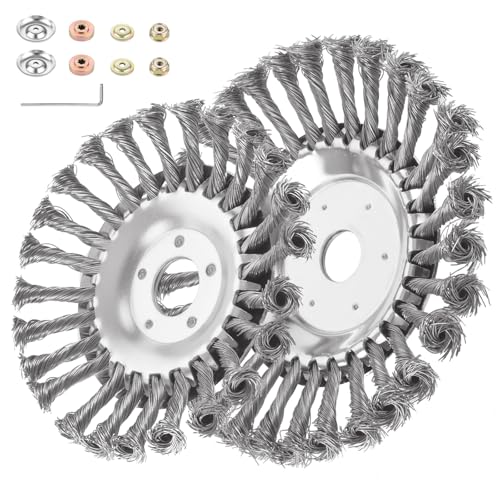 WOPPLXY 2 Stück Unkrautbürste mit Zubehör, 200 x 25,4 mm und 150 x 25,4 mm Unkrautbürste Freischneider, Wildkrautbürste für Motorsense WOPPLXY 2 Stück Unkrautbürste mit Zubehör, 200 x 25,4 mm und 150 x 25,4 mm Unkrautbürste Freischneider, Wildkrautbürste für Motorsense von WOPPLXY