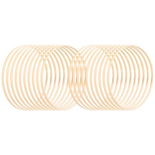 WOPPLXY 20 Stück Holzringe zum Basteln, 25cm Dekoringe zum Hängen, Holzring für DIY Handwerk, Dreamcatcher, Hochzeit Kranz Decor WOPPLXY 20 Stück Holzringe zum Basteln, 25cm Dekoringe zum Hängen, Holzring für DIY Handwerk, Dreamcatcher, Hochzeit Kranz Decor von WOPPLXY