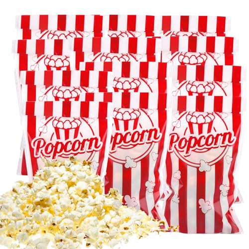 WOPPLXY 350 Stück Popcorn-Tüten, 27,5 x 12,5 cm, Popcorn-Plastiktüten mit Drehungen, Filmabend, Popcorn-Boxen, Süßigkeiten-Snack-Behältertüten für Party, Kino WOPPLXY 350 Stück Popcorn-Tüten, 27,5 x 12,5 cm, Popcorn-Plastiktüten mit Drehungen, Filmabend, Popcorn-Boxen, Süßigkeiten-Snack-Behältertüten für Party, Kino von WOPPLXY