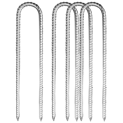 WOPPLXY 4 Stück Erdanker, 30cm Bodenanker, U-Förmige Erdnägel aus Verzinkter Stahl für Trampolins, Zelte, Pavillons, Hüpfburgen von WOPPLXY