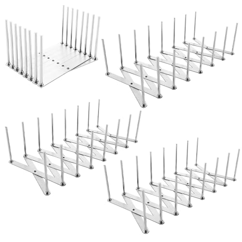 WOPPLXY 4 Stück Spareribs Halter Grill, Verstellbarer Deckelhalter Rippchenhalter, Edelstahl Topfdeckelhalter für Holzkohlegrill, Gasgrill, von Braten oder Sparerib Zubereitung(16 Stück Stäbe) von WOPPLXY