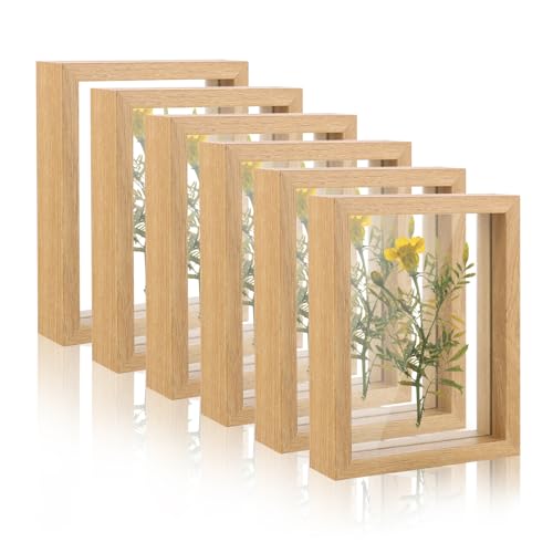 WOPPLXY 6 Stück Glas-Bilderrahmen, 17,8 x 12,7cm Doppelglas Schwimmender Fotorahmen zum Ausstellen von Fotos, Anbringen auf Schreibtischen oder an Wänden, Dekorieren von Wohnungen und Büros WOPPLXY 6 Stück Glas-Bilderrahmen, 17,8 x 12,7cm Doppelglas Schwimmender Fotorahmen zum Ausstellen von Fotos, Anbringen auf Schreibtischen oder an Wänden, Dekorieren von Wohnungen und Büros von WOPPLXY