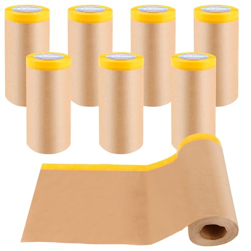 WOPPLXY 8 Stück Abdeckpapier, 30cm x 15m Abdeckpapier Rolle, Papier-Malerfolie mit Klebeband für Gipsarbeiten und Maler WOPPLXY 8 Stück Abdeckpapier, 30cm x 15m Abdeckpapier Rolle, Papier-Malerfolie mit Klebeband für Gipsarbeiten und Maler von WOPPLXY