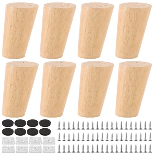 WOPPLXY 8 Stück Möbelfüße Holz Schräg, 8cm Möbelfüße Eiche mit Montageplatten und Schrauben, Konisch Tischbeine Holz für Sofa, Couch Stühle, Tische, Bett WOPPLXY 8 Stück Möbelfüße Holz Schräg, 8cm Möbelfüße Eiche mit Montageplatten und Schrauben, Konisch Tischbeine Holz für Sofa, Couch Stühle, Tische, Bett von WOPPLXY