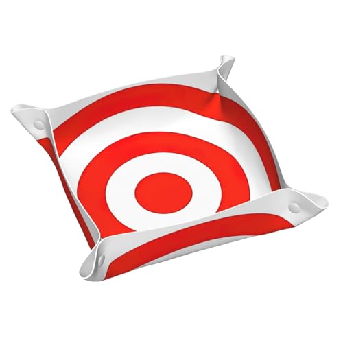 Design Target Leder-Aufbewahrungstablett, elegant, luxuriös, Nachttisch, dekoratives Tablett, Caddy Box von WOPQS