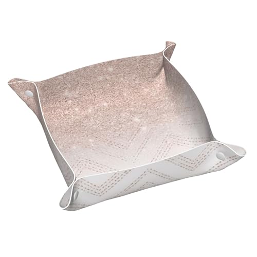 Glittery Pretty Pattern Leather Storage Tray Elegant Luxury Vanity Nightstand Decorative Tray Caddy Box von WOPQS