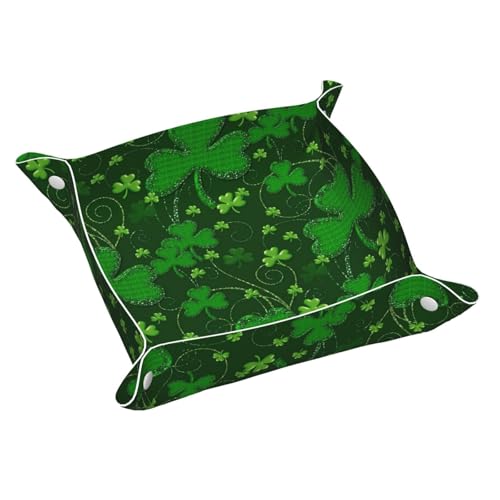 Hintergrund St. Patrick's Day Glitzer Leder Ablagetablett Elegant Luxus Schminktisch Nachttisch Dekorative Tablett Caddy Box Hintergrund St. Patrick's Day Glitzer Leder Ablagetablett Elegant Luxus Schminktisch Nachttisch Dekorative Tablett Caddy Box von WOPQS