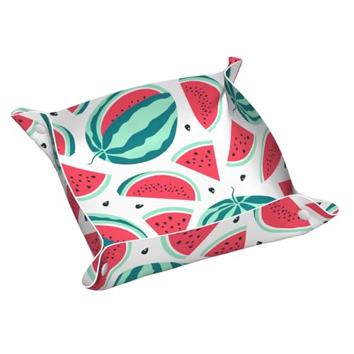 Obst-Wassermelonen-Leder-Aufbewahrungstablett, elegant, luxuriös, Nachttisch, dekoratives Tablett, Caddy Box von WOPQS