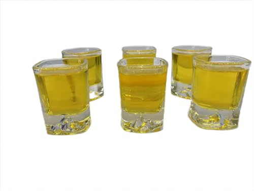 WOQIJENCV 45ml Gläser 6er Set | Wiederverwendbare klare Gläser für Wodka-, Rum-, Brandy-, Gelee-Gläser | Heavy Duty Gläser Set für Hausbars, Kneipen, Events, Partys (Quadratische Form2) von WOQIJENCV