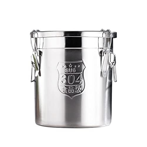 Edelstahleimer Kücheneimer Edelstahl Eimer Futtereimer Milcheimer Sektkühler Eimer mit Edelstahl Deckel 6L/12L (12) von WOQLIBE