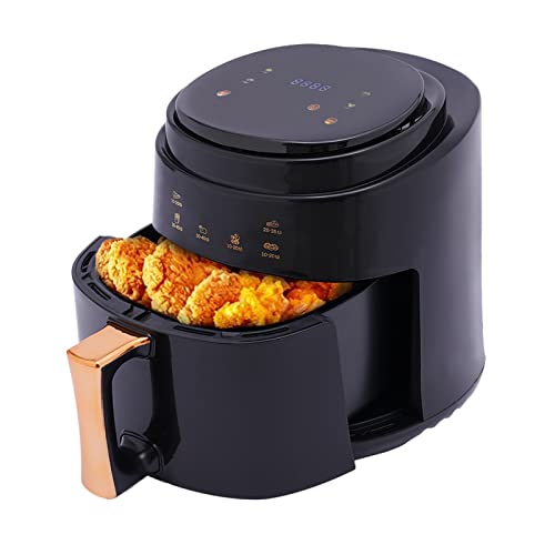 Heißluftfritteuse 1400W Air Fryer 8L Fritteuse mit digitalem LED-Touchscreen Einstellbare Temperaturregelung Gute Grillergebnisse (Schwarz) von WOQLIBE