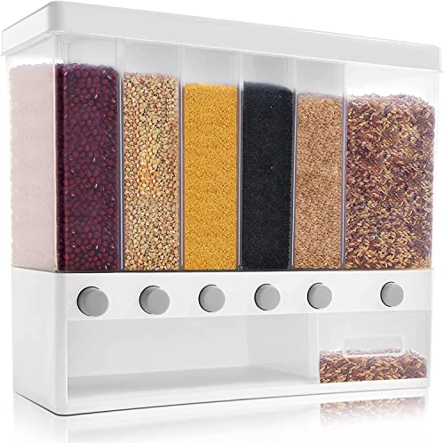 WOQLIBE Müslispender 6-in-1 Getreidespender Set Lebensmittelspender Wandmontiert Cerealienspender Zur Lagerung Von Getreide Mehl Mungobohnen Reis Küche Lebensmittelbehälter WOQLIBE Müslispender 6-in-1 Getreidespender Set Lebensmittelspender Wandmontiert Cerealienspender Zur Lagerung Von Getreide Mehl Mungobohnen Reis Küche Lebensmittelbehälter von WOQLIBE