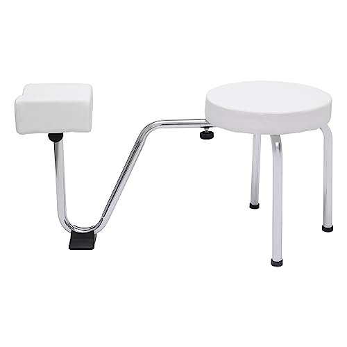 Fußpflege Stuhl 2 in 1 Pediküre Hocker Stuhl Tattoo Fußhocker Verstellbare Beinauflage PVC Pad Pediküre Fußstütze Stand für Nail Tech Spa Beauty Salon Studio Equipment Supplies (Weiß) von WOQLIBE
