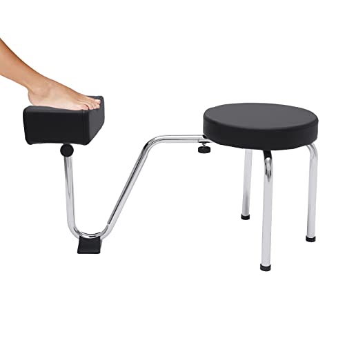 WOQLIBE Fußpflege Stuhl 2 in 1 Pediküre Hocker Stuhl Tattoo Fußhocker Verstellbare Beinauflage PVC Pad Pediküre Fußstütze Stand für Nail Tech Spa Beauty Salon Studio Equipment Supplies (Schwarz) von WOQLIBE