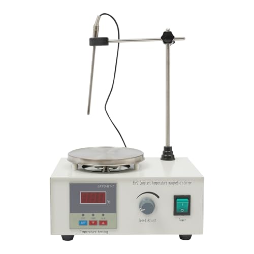 WOQLIBE Magnetrührer mit Heizplatte, 250W Magnetic Stirrer mit Digitaler Temperaturanzeige, 2000ml Magnetmischer Labormischer für Labor, Klassenzimmer von WOQLIBE