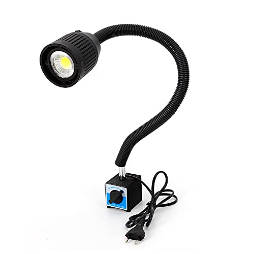 WOQLIBE Maschinenlampe LED 110V-220V Drehmaschine Lampe 5W Flexibel Wasserdicht Arm Licht Base für Handwerk, Werkbank (fester Sockel) von WOQLIBE