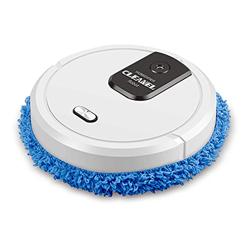 WOQLIBE Saugroboter Smart Wischfunktion Wischmaschine Nass,Trocken Kehrroboter Boden Reinigung USB zum Entfernen von Staub und Haaren (Weiß) von WOQLIBE