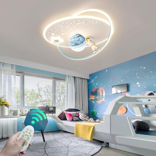 WOQuju Deckenlampe Dimmbar LED Deckenleuchte Kinderzimmer Mit Fernbedienung Pendelleuchte Modern Mond Stern Astronaut Mädchen Jungenzimmer LED Schlafzimmer Deckenbeleuchtung WOQuju Deckenlampe Dimmbar LED Deckenleuchte Kinderzimmer Mit Fernbedienung Pendelleuchte Modern Mond Stern Astronaut Mädchen Jungenzimmer LED Schlafzimmer Deckenbeleuchtung von WOQuju