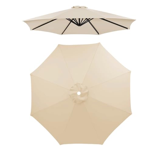 2.0m 2.5m 2.7m 3.0m Ersatzabdeckung Für Sonnenschirm, 6/8 Streben Ersatz-Sonnenschirm Überdachung, Terrassenschirm Regenschirm Ersatzdach, UV-Schutz, Wasserdicht(Beige,3M/6Ribs) von WORDFUN