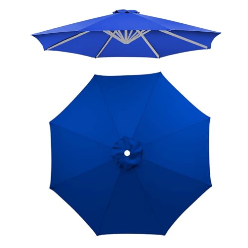 2.0m 2.5m 2.7m 3.0m Ersatzabdeckung Für Sonnenschirm, 6/8 Streben Ersatz-Sonnenschirm Überdachung, Terrassenschirm Regenschirm Ersatzdach, UV-Schutz, Wasserdicht(Blue,2.3M/6Ribs) von WORDFUN