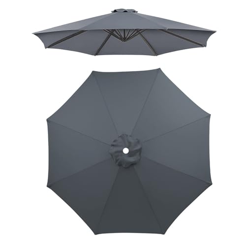 2.0m 2.5m 2.7m 3.0m Ersatzabdeckung Für Sonnenschirm, 6/8 Streben Ersatz-Sonnenschirm Überdachung, Terrassenschirm Regenschirm Ersatzdach, UV-Schutz, Wasserdicht(Gray,2.5M/6Ribs) von WORDFUN