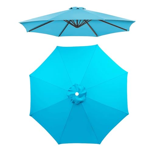 2.0m 2.5m 2.7m 3.0m Ersatzabdeckung Für Sonnenschirm, 6/8 Streben Ersatz-Sonnenschirm Überdachung, Terrassenschirm Regenschirm Ersatzdach, UV-Schutz, Wasserdicht(Lake blue,2.3M/8Ribs) von WORDFUN