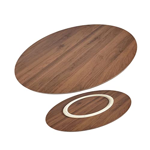 50/60/70cm Großer Drehscheibe, Lazy Susan Drehplatte, Holz-Esstisch-Drehteller, Rundes Drehbares Tablett, Mit Silent Base, Esstisch Drehbares Serviertablett, Küchen Servierplatte ( Color : D , Size : von WORDFUN