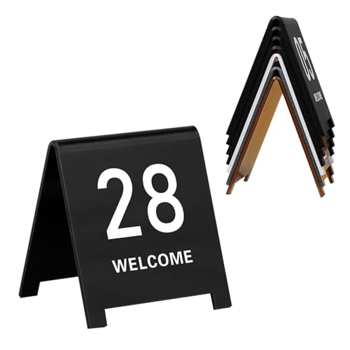 Acryl-Tischnummern, Hochzeitstisch Nummer 1-20 1-50 1-100 Sitzplan Tischkarten, Number Karten Platzkarten, Stapelbare, Tischplatte Schild, Für Restaurants Cafés Bars Hochzeit(Black,1-100) von WORDFUN