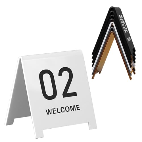 Acryl-Tischnummern, Hochzeitstisch Nummer 1-20 1-50 1-100 Sitzplan Tischkarten, Number Karten Platzkarten, Stapelbare, Tischplatte Schild, Für Restaurants Cafés Bars Hochzeit(White,1-20) von WORDFUN