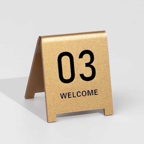 Acryl-Tischschild Für Hochzeit, Stapelbare Tischnummern Beschilderung, 1-20/50/100 Doppelseitig Tisch Zahlenkarte, Platzkarten Für Restaurants Cafés Bars Empfänge Abendessen(Gold,1-100) von WORDFUN