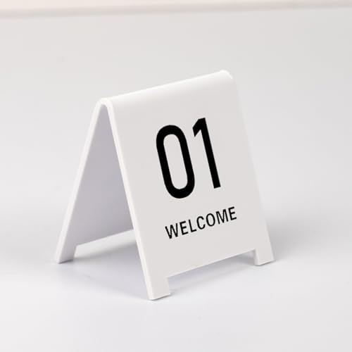 Acryl-Tischschild Für Hochzeit, Stapelbare Tischnummern Beschilderung, 1-20/50/100 Doppelseitig Tisch Zahlenkarte, Platzkarten Für Restaurants Cafés Bars Empfänge Abendessen(White,1-20) von WORDFUN