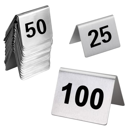 Edelstahl Tischnummern, Doppelseitig Sitzplan Tischkarten, 1-25 1-50 1-100 Platzkarten Hochzeit Tischnummernkarten, Für Hochzeiten, Restaurants, Cafés, Partys Und Bankette(1 to 25) von WORDFUN