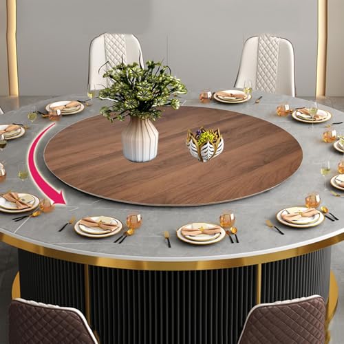 Großer Drehteller 70/80/90cm Holz Esstisch Plattenspieler, 360 °Drehbare Platte Serviertablett, Drehbar Plattenteller, Mit Silent Base, Küche Tische Drehscheibe, Küchen-Drehteller(C,60cm-24in) von WORDFUN
