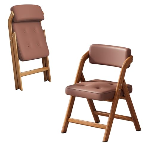 Klappstühle Mit Rückenlehne, Konferenzstuhl Mit Metallrahmen Und Gepolstertem Sitz, Stabil Und Komfortabel Besucherstuhl, Für Home Office, Gästezimmer, Konferenzraum(Walnut+coffee) von WORDFUN