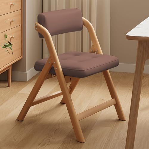 Klappstuhl Mit Metallrahmen, Gepolsterter, Besucherstuhl, Küchenstuhl Klappbar, Tragbarer Bürostuhl Mit Lehne, Für Esszimmer, Küche, Hochzeiten Und Veranstaltungen(Log+coffee) von WORDFUN
