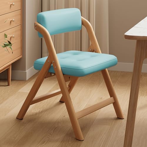 Klappstuhl Mit Metallrahmen, Gepolsterter, Besucherstuhl, Küchenstuhl Klappbar, Tragbarer Bürostuhl Mit Lehne, Für Esszimmer, Küche, Hochzeiten Und Veranstaltungen(Log+lake green) von WORDFUN