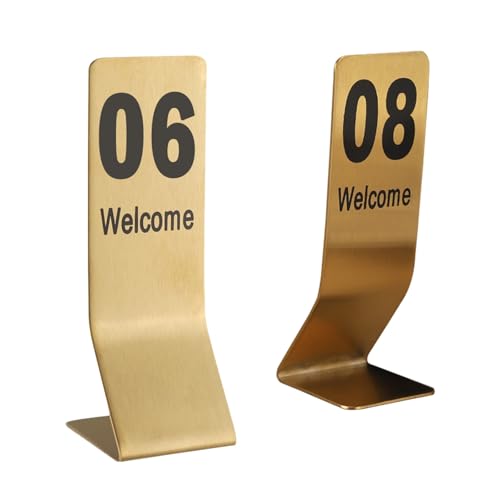Stapelbare Tischnummern Aus Metall Stehen, Doppelseitig Edelstahl Tischschild, 1-10 1-20 Sitzplan, Tischplatte Schild For Rustikale Empfänge, Bankette, Cafés, Restaurants, Hotel(1-10) von WORDFUN